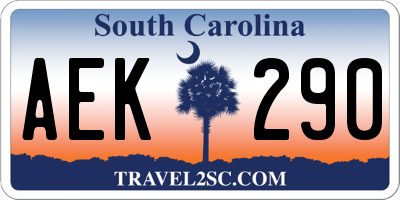 SC license plate AEK290