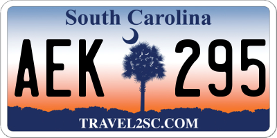 SC license plate AEK295