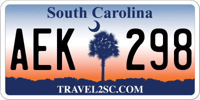 SC license plate AEK298
