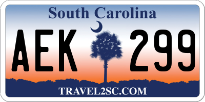 SC license plate AEK299