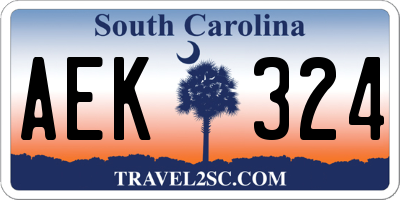 SC license plate AEK324