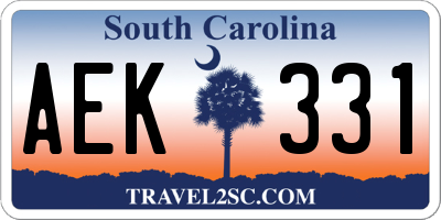 SC license plate AEK331