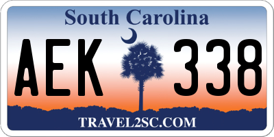 SC license plate AEK338