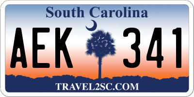 SC license plate AEK341