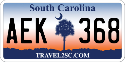 SC license plate AEK368