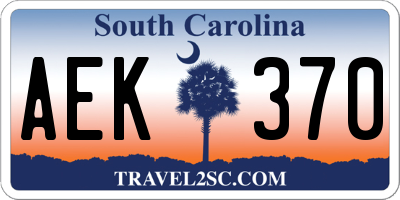 SC license plate AEK370