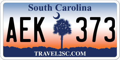 SC license plate AEK373