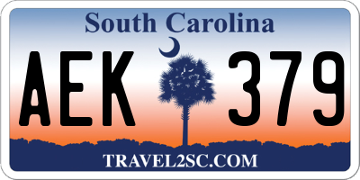 SC license plate AEK379