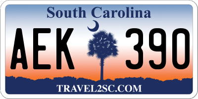 SC license plate AEK390