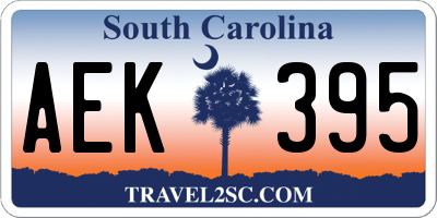 SC license plate AEK395