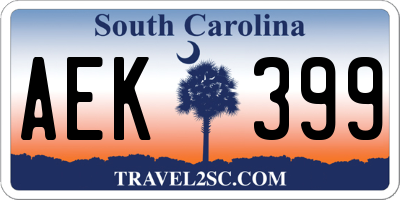 SC license plate AEK399