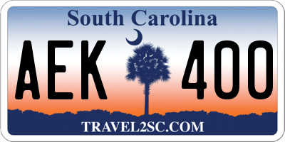 SC license plate AEK400