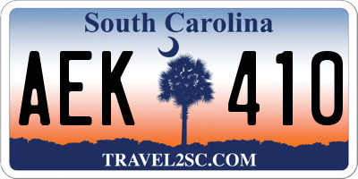 SC license plate AEK410