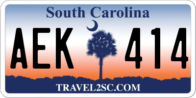 SC license plate AEK414