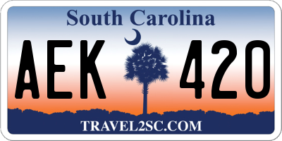 SC license plate AEK420