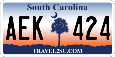 SC license plate AEK424