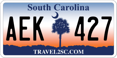 SC license plate AEK427