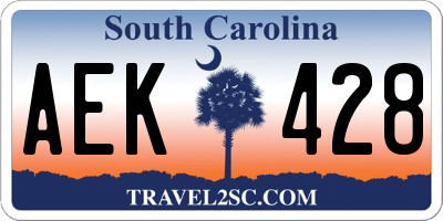 SC license plate AEK428