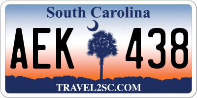 SC license plate AEK438