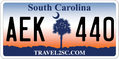 SC license plate AEK440