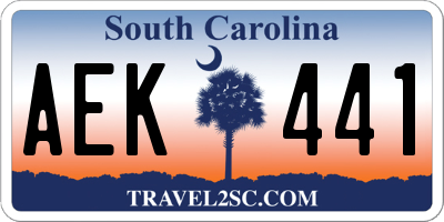 SC license plate AEK441
