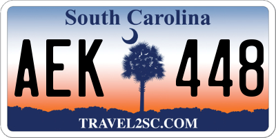 SC license plate AEK448