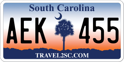 SC license plate AEK455