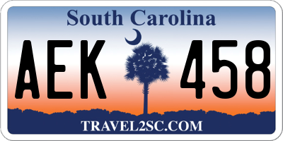 SC license plate AEK458
