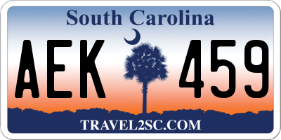 SC license plate AEK459