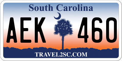 SC license plate AEK460