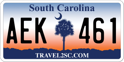 SC license plate AEK461