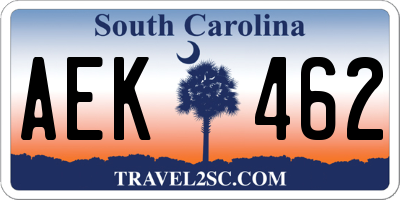 SC license plate AEK462