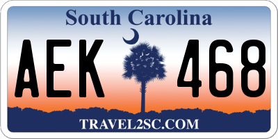 SC license plate AEK468