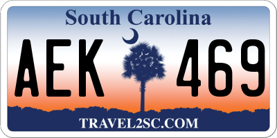SC license plate AEK469