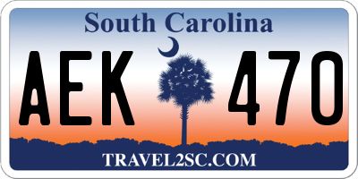 SC license plate AEK470