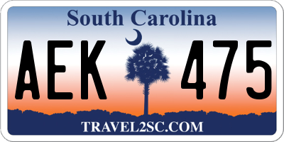 SC license plate AEK475