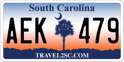 SC license plate AEK479
