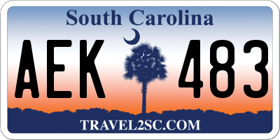 SC license plate AEK483