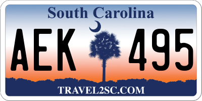 SC license plate AEK495