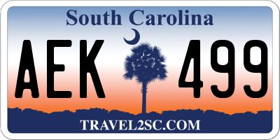 SC license plate AEK499