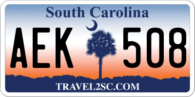 SC license plate AEK508
