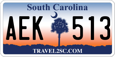 SC license plate AEK513