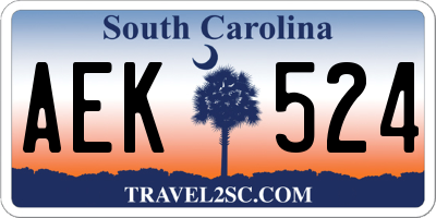 SC license plate AEK524
