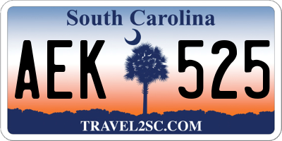 SC license plate AEK525