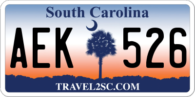 SC license plate AEK526