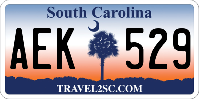 SC license plate AEK529