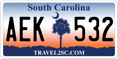 SC license plate AEK532