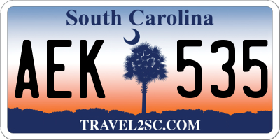 SC license plate AEK535