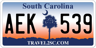 SC license plate AEK539