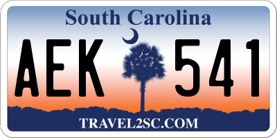 SC license plate AEK541